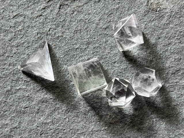 Quartz Platonic Solids - 5 Sacred Elements