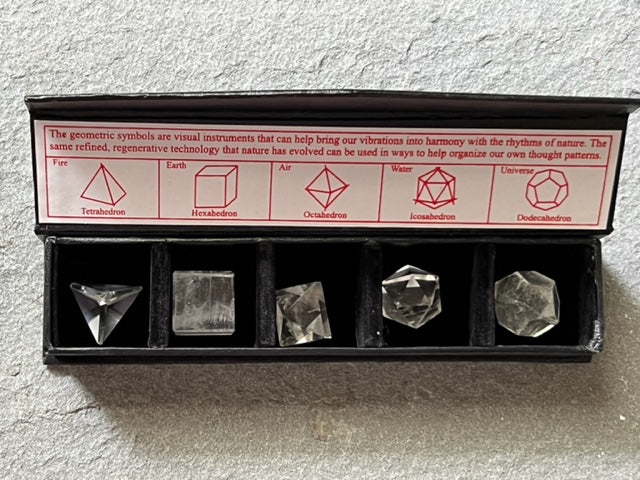 Quartz Platonic Solids - 5 Sacred Elements