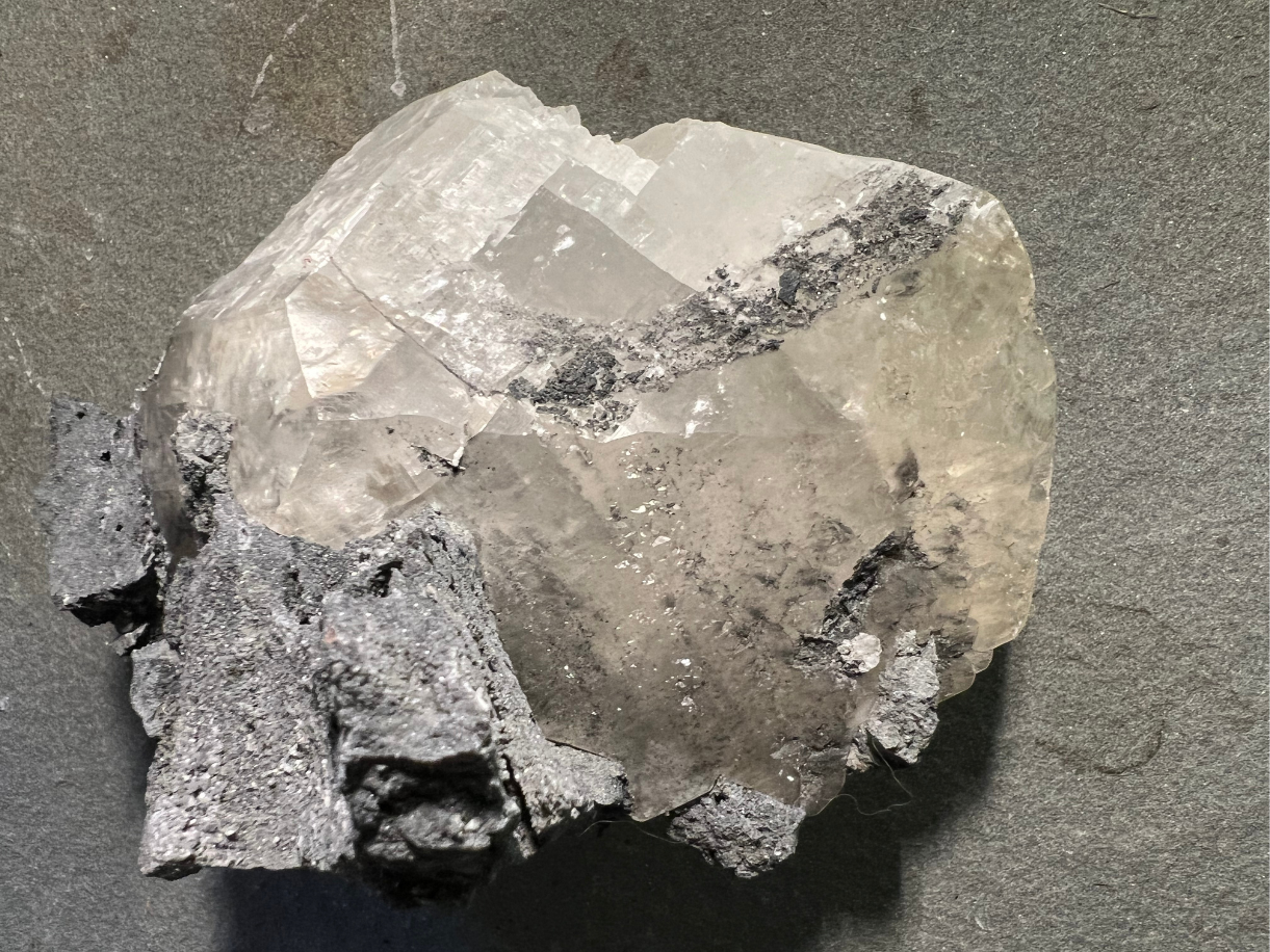 Selenite on Hematite